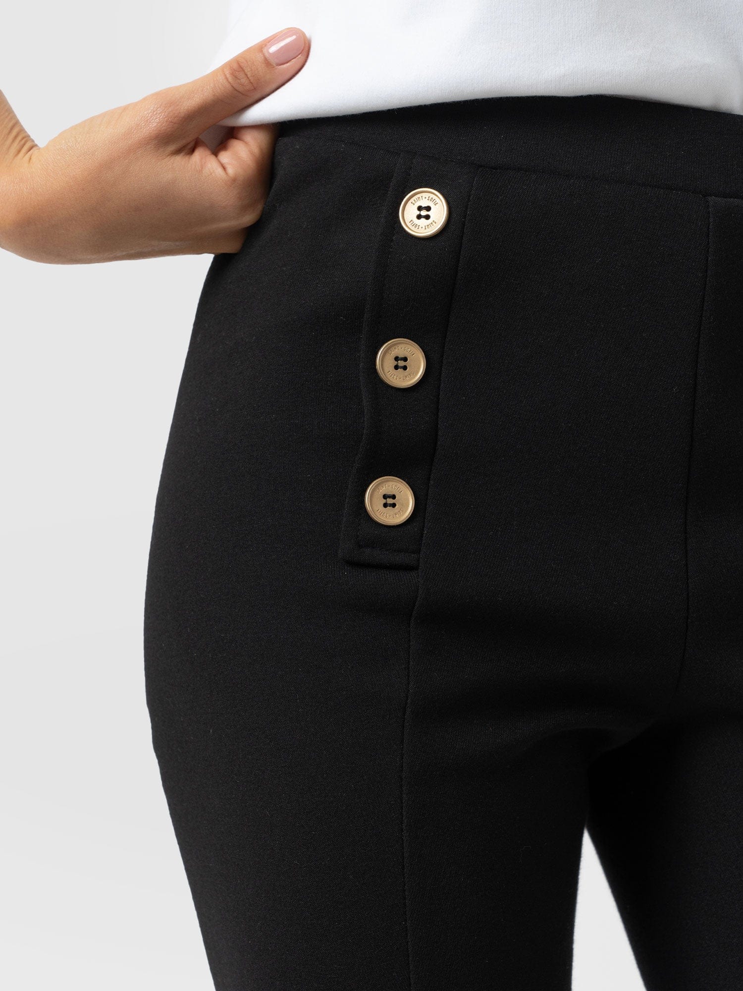 Chelsea Crop Legging - Black - Women's Trousers | Saint + Sofia® USA